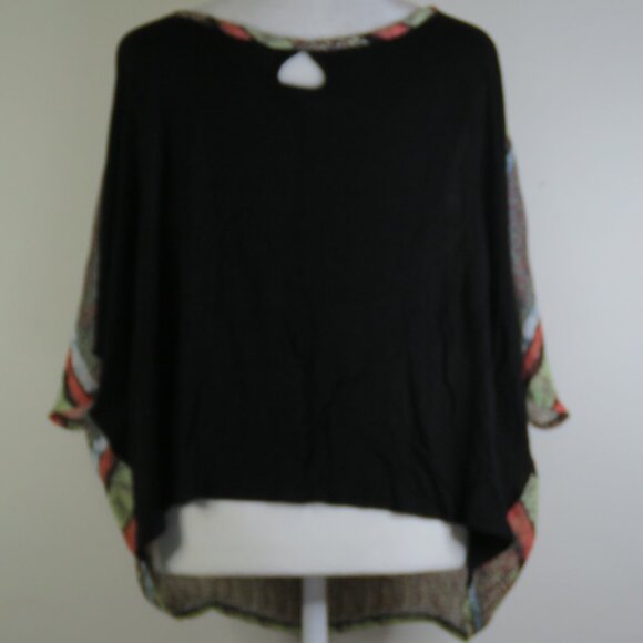 Rue 21 Multicolored with Black Back Short-Sleeve Wide-Neck Top Size L (C1279) - Picture 5 of 6